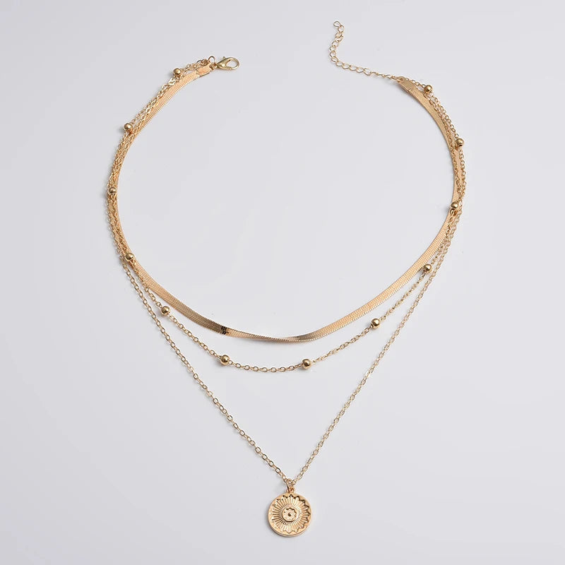 Three-Layer Round Necklace