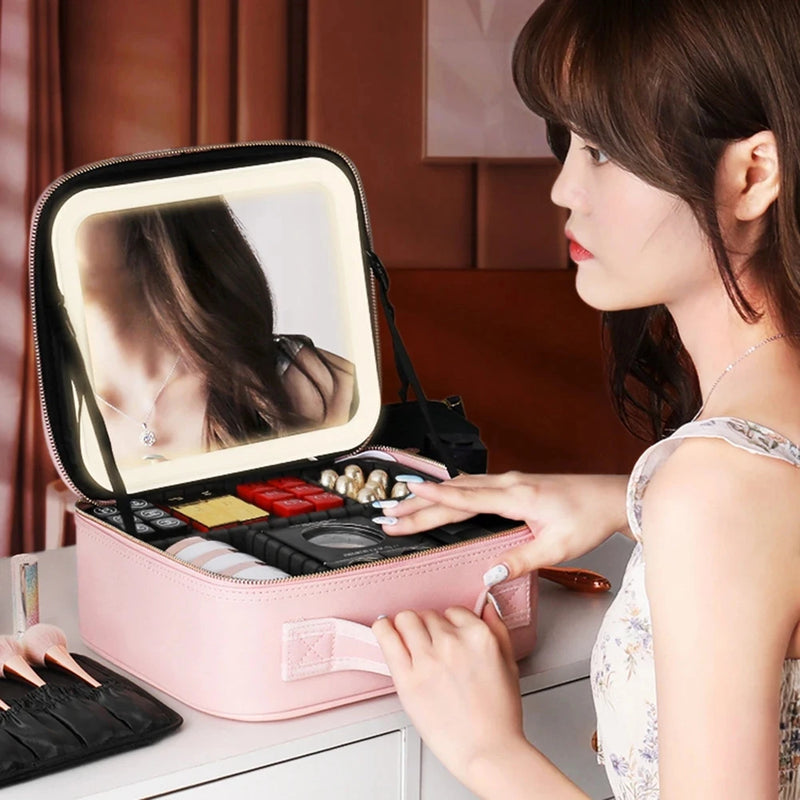 LED Mirror Cosmetic Box